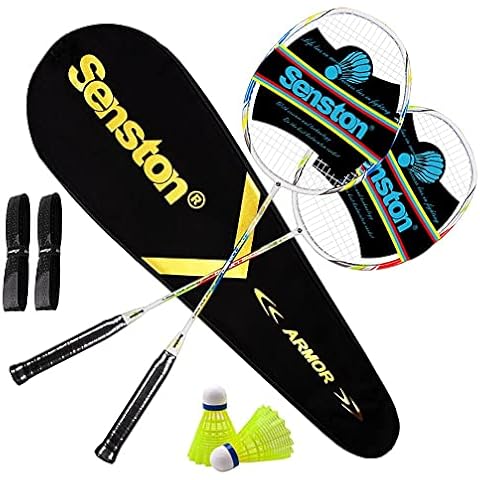 Senston Raquetas de Bádminton con Bolsa y Accesorios Cover