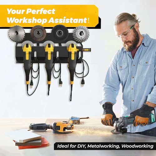 Biigdan 2-in-1 Winkelschleifer Halterung,Tragfähigkeit 66LB,3 Fächern,Winkelschleifer Halter Wandhalterung für Bosch, Makita, Einhell
