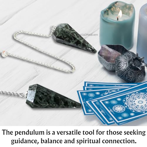 Image of Flower Stone Pendulum Dowsing Tool - Natural Crystal Pendulum for Spiritual Guidance - Premium Dowser Pendulum for Accurate Divination and Energy Healing - Perfect for Energy Healing and Chakra Balancing - Handcrafted with Precision and Elegance