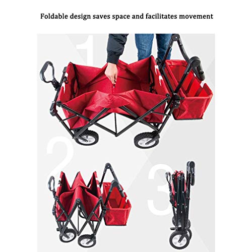 Carretilla Plegable para Jardinería JKSVTF con Ruedas Neumáticas, Capacidad 85 kg, Color Morado miniatura 2
