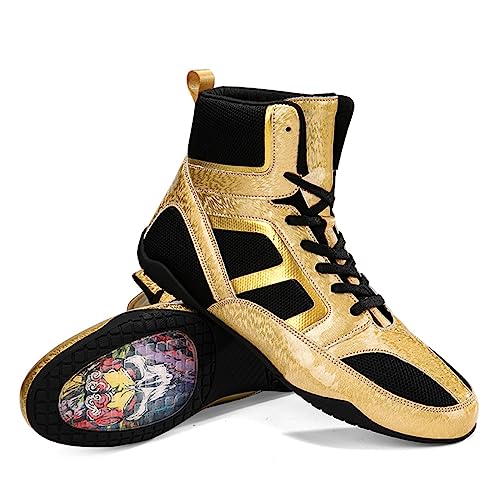 Men's Boxing Shoes for Training Competitions Breathable Women's Wrestling Shoes Non-Slip Indoor Fitness Shoes Lightweight Deep Squatting Shoes Hard Pulling Fighting Training Boot2