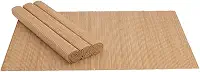 Mimo Style Jogo Americano de Bambu Claro com 4 Unidades 45x30 para Mesa, Cozinha e Sala de Jantar - Moderno Sofisticado Sustentável e Ecológico - Com Resistência Térmica e Evita Manchas