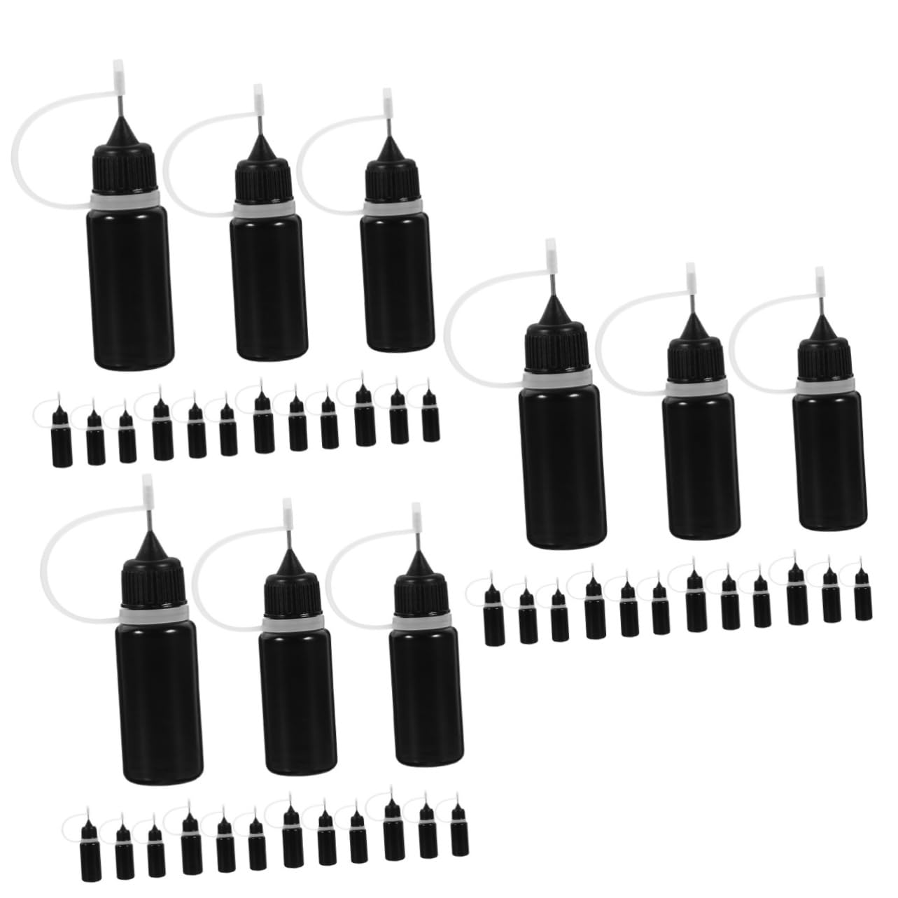 GLEAVI 90 Stk Flasche Mit Leimflasche Vorratsflasche Für Kleber Maschinenölflaschen Flasche Maschinenöl Flaschen Mit Feiner Spitze Kleber Flaschen Rostfreier Stahl Black