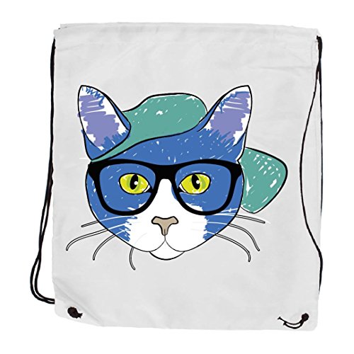 My Custom Style Sacco Borsa Zaino Poliestere#Blu Cat#34x39,5