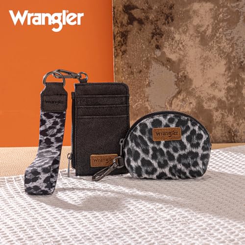 Image of Wrangler Keychain Wristlet Wallets for Women Western Dual Pouch Wristlet Credit Card Holder Wallet