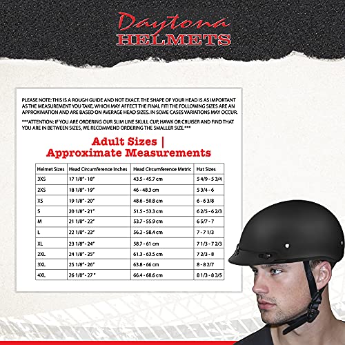 Daytona Helmets Half Skull Cap Motorcycle Helmet – Dot Approved [Dull Black] [Xl] [W/Visor] #TOP2
