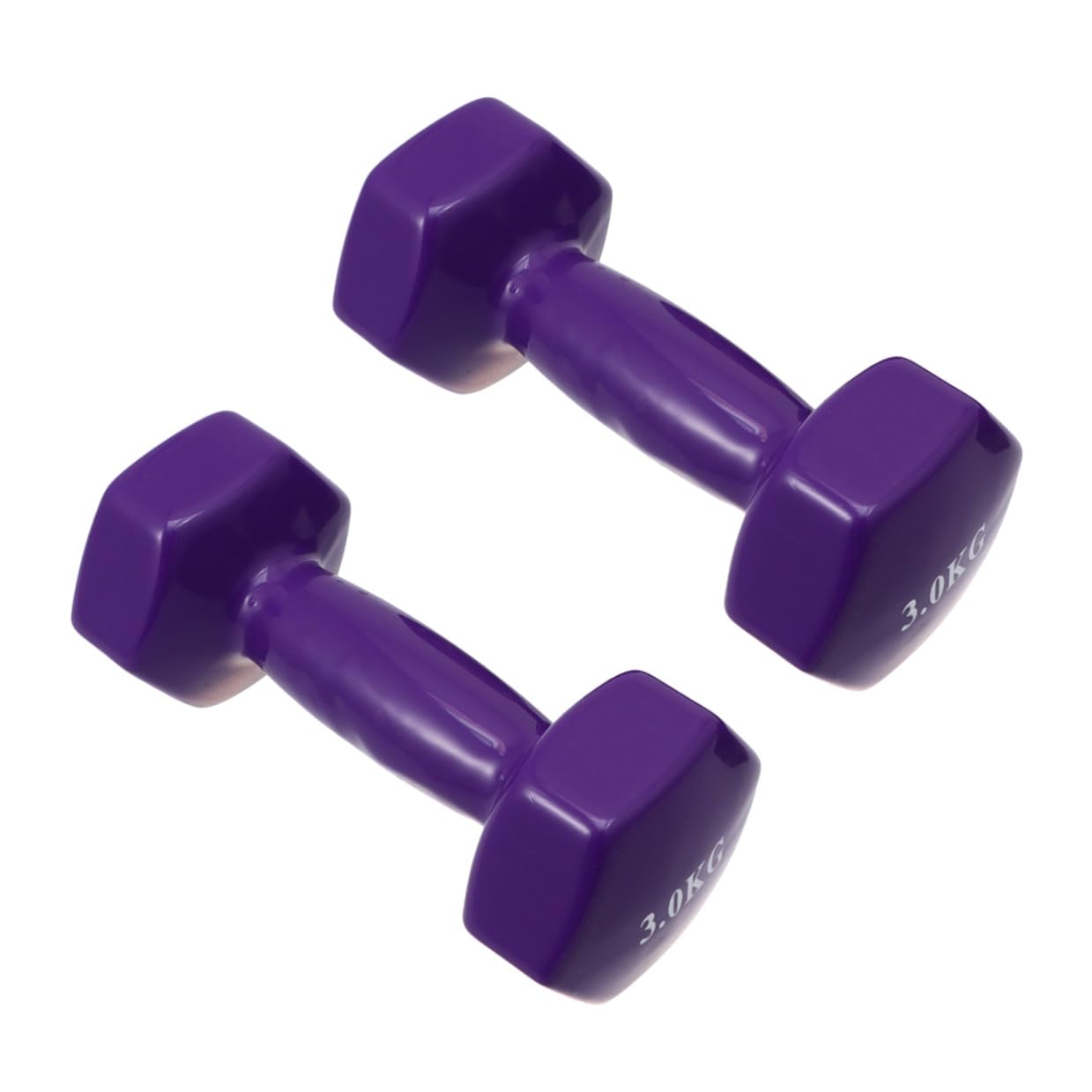 Cast Iron Dumbbell Set 6kg 3kg X 2 with Non-slip Purple Plastic Coating Hand Weights for Men and