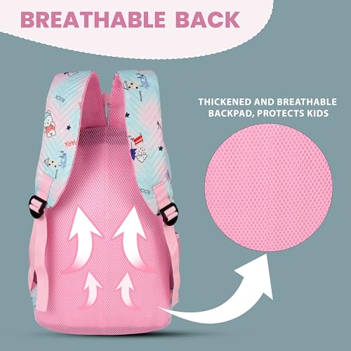 Image of Storite 3 in 1 School Bag Set for Kids Girls 15L | Backpack with Lunch & Pencil Pouch |Stylish Water-Resistance Lightweight Durable for Travel | Birthday Gift (Purple Blue - 33x14x43 Cm)