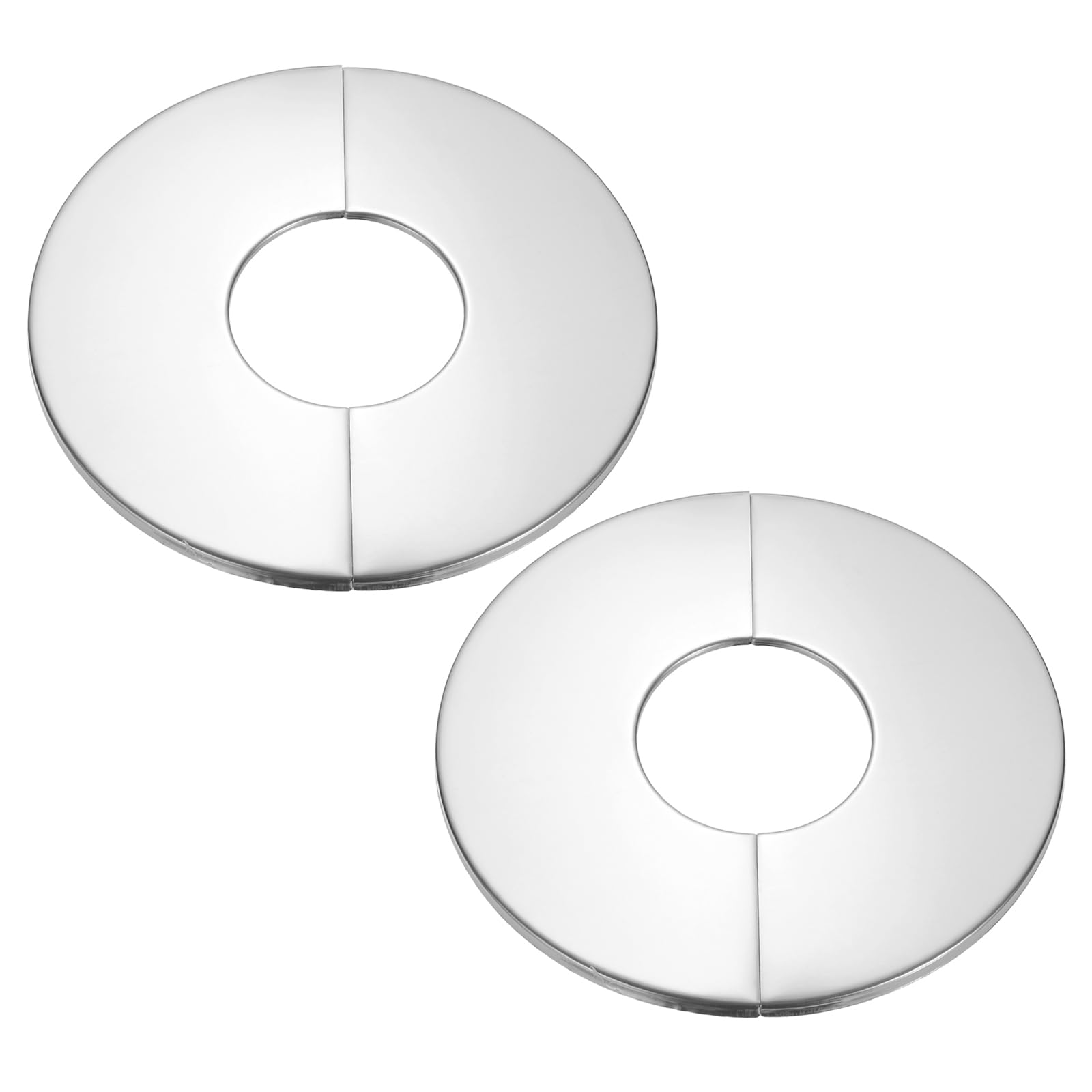 PATIKIL Flangia Divisa a Parete 2" (53mm), 2Pz in Acciaio Inox Tondo Autoadesivo Piastra Copertura per Parete Idraulica per Cucina Bagno Braccio Tubo Rubinetto Decorazione, Argento