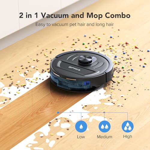 Smart Robot Vacuum and Mop Combo, 5500Pa Suction Power, LiDAR Mapping, Alexa & App Control, 120-Minute Runtime, Ideal for Pet Hair, Carpets, and Hard Floors (B20-3)