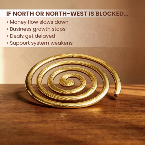 Image of Plus Value Brass Helix Vastu Remedies for North-West Missing Corner & Cuts, Kitchen, Main Door /Entrance, Toilet Vaastu Dosh /Defect Nivaran (3pcs)