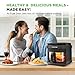 Nutrichef 5.8 Quart Air Fryer | 8-1 Preset Cook Modes | Transparent Fry Bowl for Best Cooking Results | Cook Shrimp, Steak, Fries, Wings, Chicken & More | Precise Temperature Control & Time | Grey