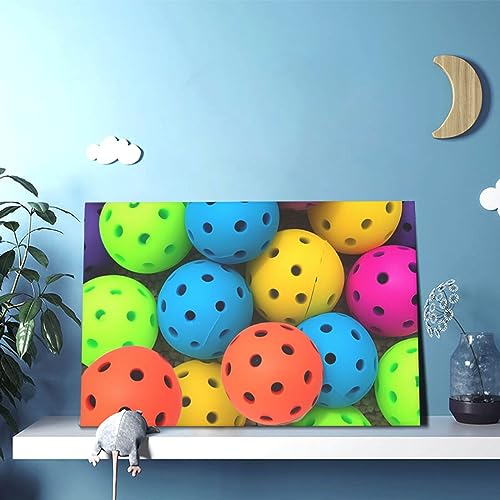 Peinture pickleball sans cadre décoration murale salon esthétique colorée