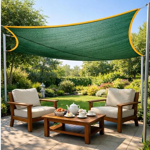 Image of UNOX Brand Green Net for Garden 75% Sun Shade (10x30 ft) Heavy Duty Green Net for Balcony Use, Green Shade for Sun Protection with Durable Eyelets