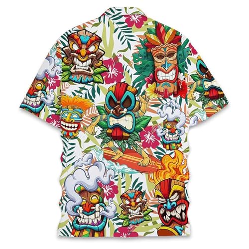 Polos bouton de couleur unie et style Hawaii Aloha masculin - 2