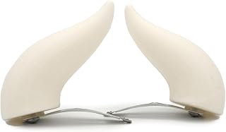 EleganceGeekery Demon Clip-On Horns White - Lightweight Rotatable Barrette Costume Horns for Wigs & Hair Cosplay