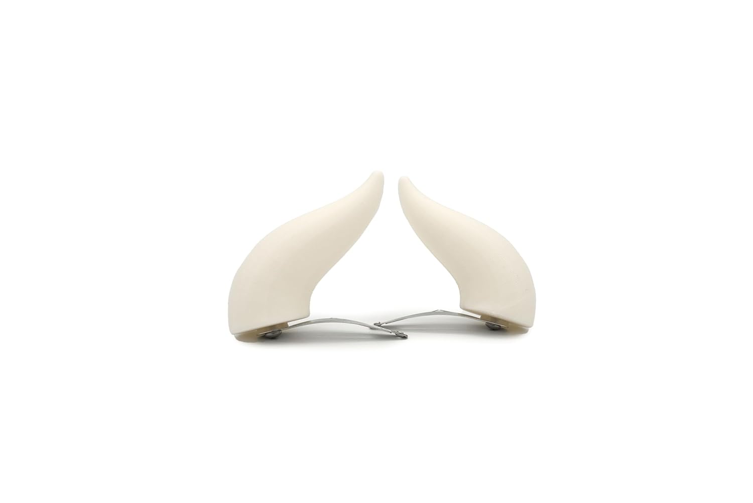 EleganceGeekery Demon Clip-On Horns White - Lightweight Rotatable Barrette Costume Horns for Wigs & Hair Cosplay