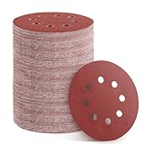 YEHBS 150pcs Sanding Discs Set, 5-Inch 8-Hole Sandpaper, Including 60,80,100,120,150,180,240,320,400,600 Grit for Woodworking or Automotive