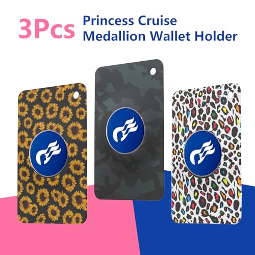 Image of 3 Pack Medallion Card Holder for Princess Cruise - Cruise Ship Essentials for Lanyard, Purse or Wallet, Durable Silicone Cruise Accessory (Fits 2025 2026 Medallion)
