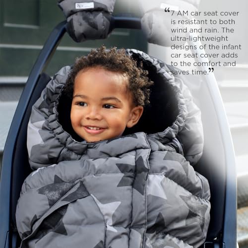 Image of 7AM Enfant Stroller Blanket 212 - Adjustable Baby Car Seat Zipped Blanket for Babies Winter, Unisex Multi Purpose Fleece Lined Warm Hooded Toddler Footmuff Water Repellent | (6M - 4T)