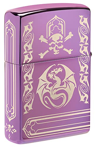 Image of Zippo Anne Stokes Laser 360 High Polish Purple Pocket Lighter