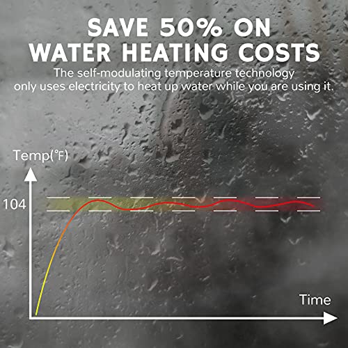 Airthereal Electric Tankless Water Heater, 9Kw, 240Volts - Endless On-Demand Hot Water - Self Modulates To Save Energy Use - For Sink And Faucet, Evening Tide Series #TOP5