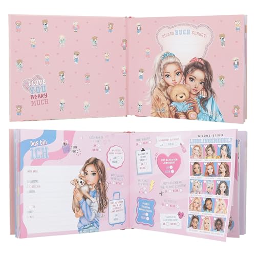 Depesche 13199 TOPModel Team Teddy - Beste Freundinnen Buch in Rosé, mit Model-Motiv, Freundebuch mit 108 Seiten zum Eintragen für deine Freunde