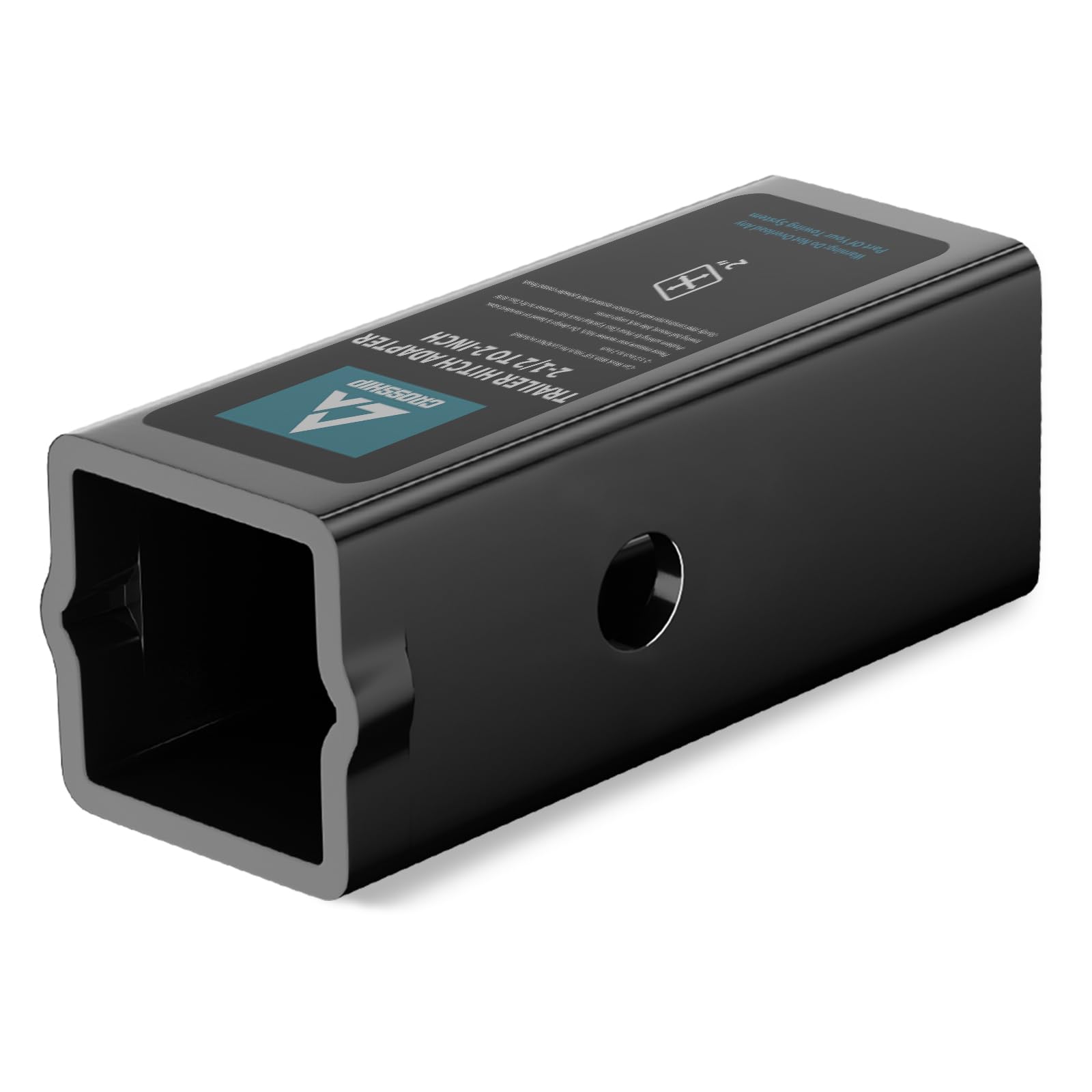 Trailer Hitch Receiver Adapter Reducer Sleeves Set, 2-1/2 or 2-Inch Receiver Hitches Towing Accessories for Tractor Bucket, RV, UTV, Truck, Bike Rack and Cargo Carriers (Carbon Steel, Black)