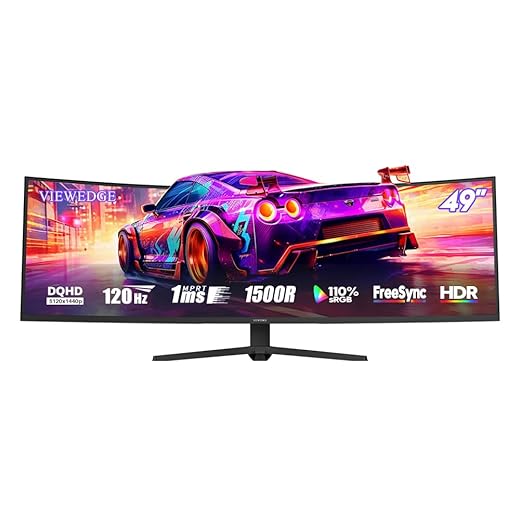 Viewedge 49" FHD Curved Gaming Monitor – Black