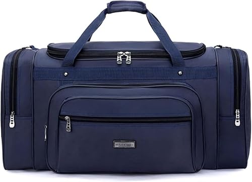 Nozuma ボストンバッグ 40-75L 大容量 3way ラゲッジバッグ 超軽量撥水加工 折りたたみ可能 シューズ収納付き メンズレディース兼用 (ブルー/大サイズ) 旅行・ジム・アウトドア・出張・修学旅行・合宿用