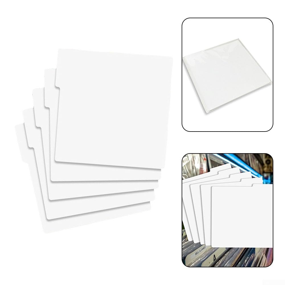 Lot de 5 cartes de classement pour disques vinyles noirs