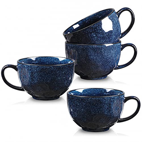 Comparison: Best Ceramic Soup Mugs With Handle 8 vicrays Jumbo Soup Mug Coffee Large - Ceramic Wide Oversized Extra Big Handle Bowls Latte Friends Mug Set Gaint Cereal Oatmeal Cappuccino Cup Set 27 oz