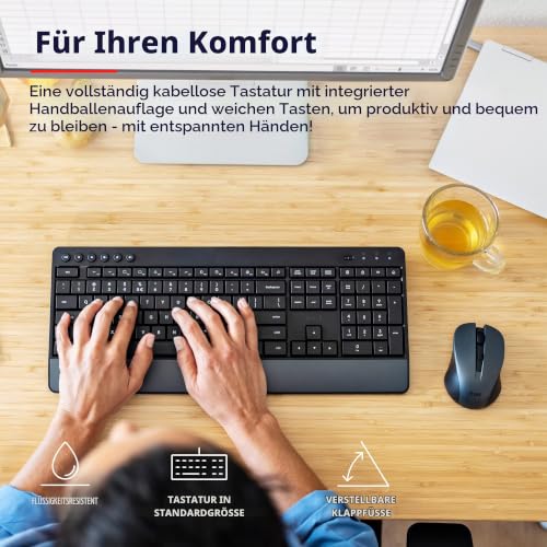 Trust Trezo Italienisches Layout (QWERTY) Tastatur Maus Set Kabellos – Ansicht 3