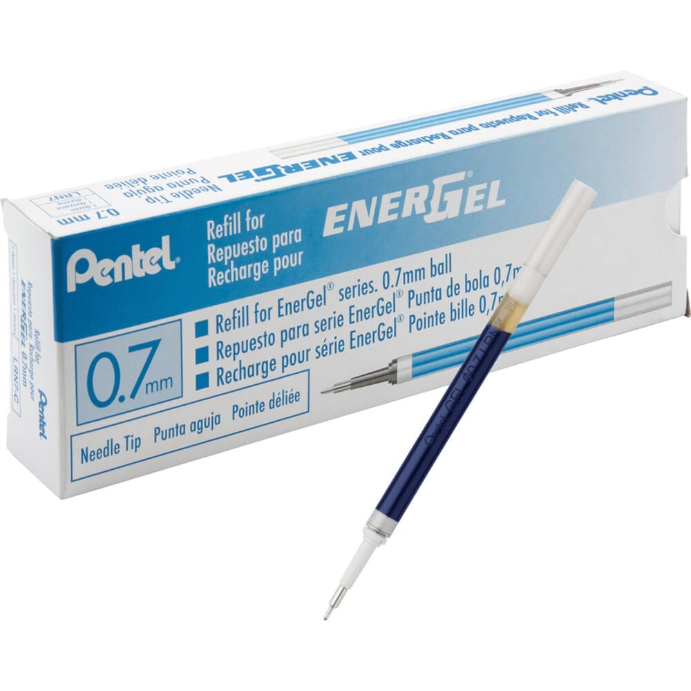 Refill Ink For Energel 0.7Mm Needle Tip Liquid Gel Pen, Pack Of 12, Blue Ink (Lrn7-C-12)