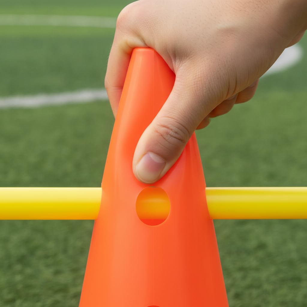 Set 15 Piezas Conos Entrenamiento Fútbol y, Kit Marcadores portivos para Circuito, 38CM