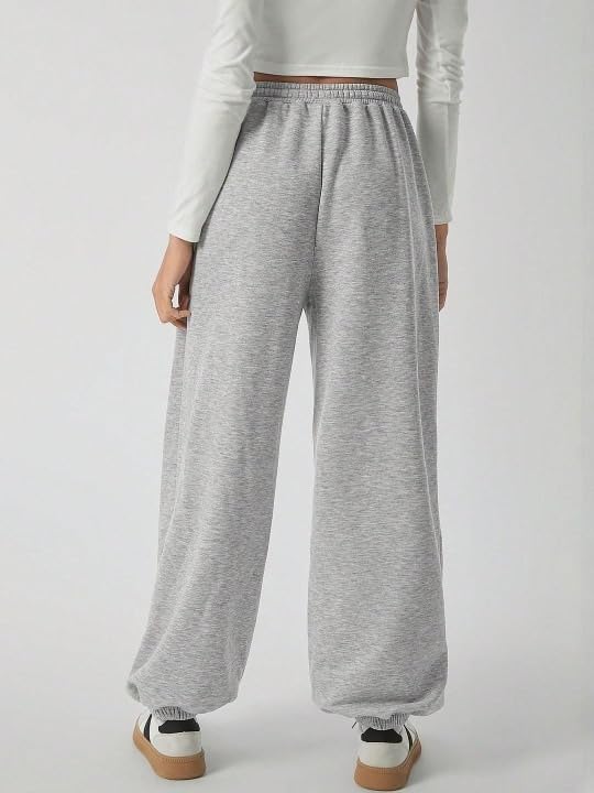 Image of Women?s Relaxed Fit Black Track Joggers ? High Waist with Pockets for Sporty & Casual Look