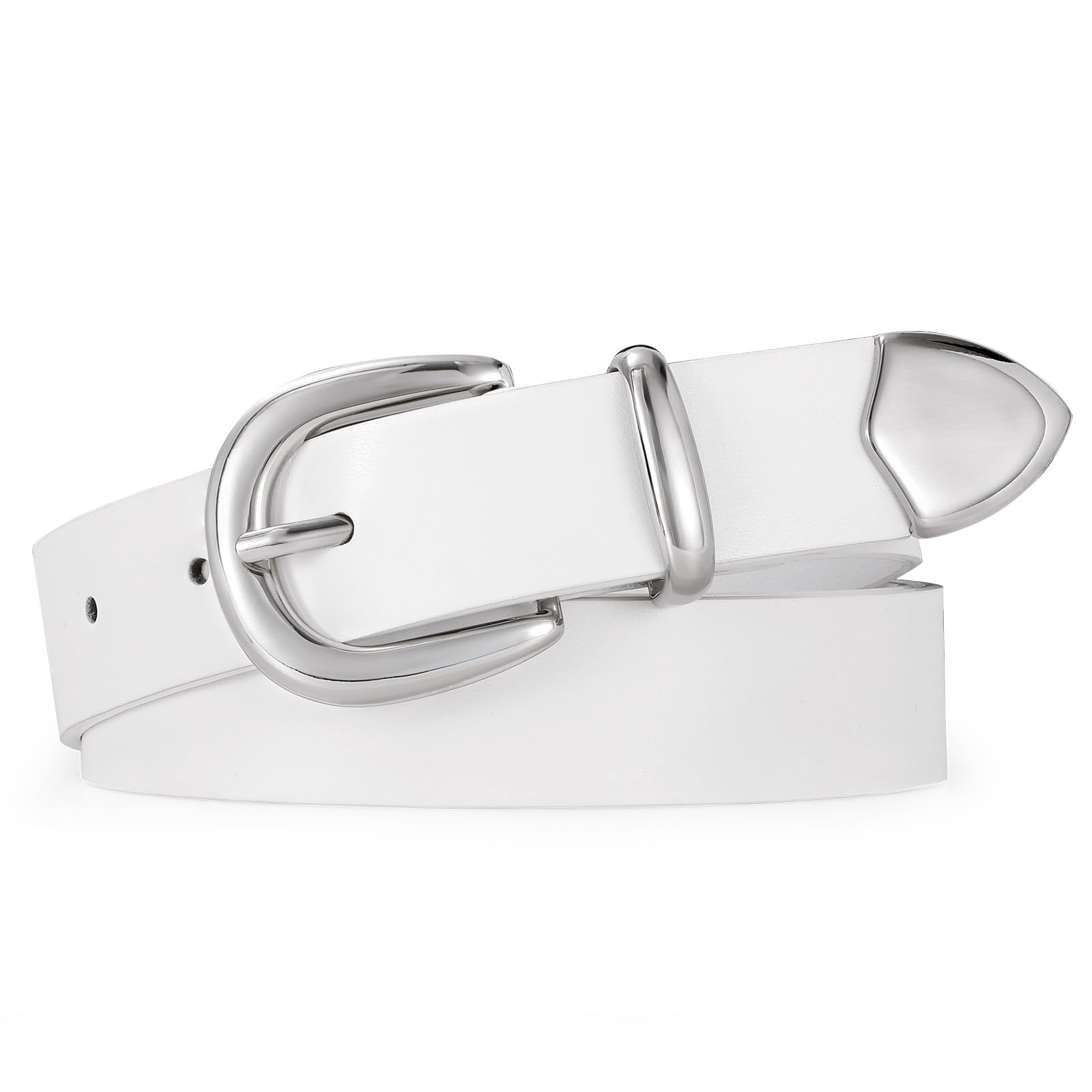 WERFORU Women Leather Belt for Jeans Pants Ladies Casual Waist Belt Fashion Belt with Gold Buckle