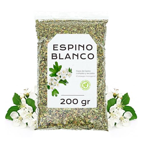 Infusion de Espino Blanco 200g - Hojas Coratadas y secas - Te de Espino Blanco a Granel - Propiedades Naturales (200 gr)