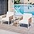 Shintenchi 3 Pieces Patio Furniture Set,Outdoor Patio Furniture Wicker Rattan Conversation Set,Including 2 Single Chairs with Cushion and Glass Coffee Table for Backyard,Balcony,Poolside(Beige)