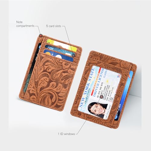 Tan Leather Wallet | Credit/Debit/Gift Card Slots | Gift For Him And Her | RFID Protection | Compact Wallet | 1 ID Slot