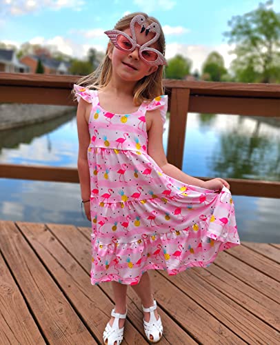 Image of Vieille Toddler Girls Summer Dress Ruffle Casual Beach Sundress 2-8 Years