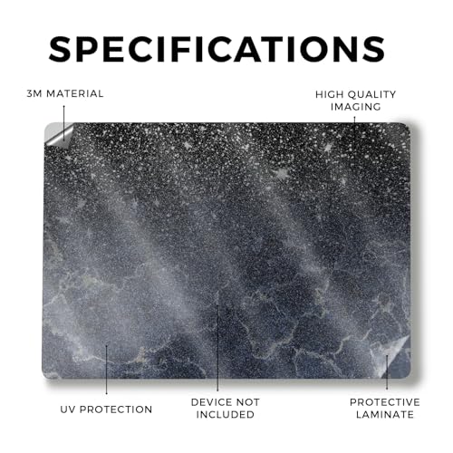 Image of Glossy Glitter Laptop Skin Compatible with Alienware M18 R2 (2024) - Dark Shimmer Marble - Premium 3M Vinyl Protective Wrap Decal Cover - Easy to Apply | Crafted in The USA by MightySkins