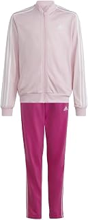 adidas Girls' Essentials 3-Stripes Track Suit, Clear Pink/White, 14-15 Years