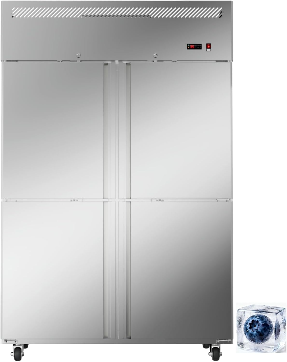 48" W 4 Door Commercial Refrigerator Stainless Steel 36 Cu.ft Fridge for Restaurant, Bar, Shop Upright