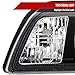 Carpartsinnovate For Ford 1987-1993 Mustang Replacement Black Euro 1-Piece Style Headlights Lamps