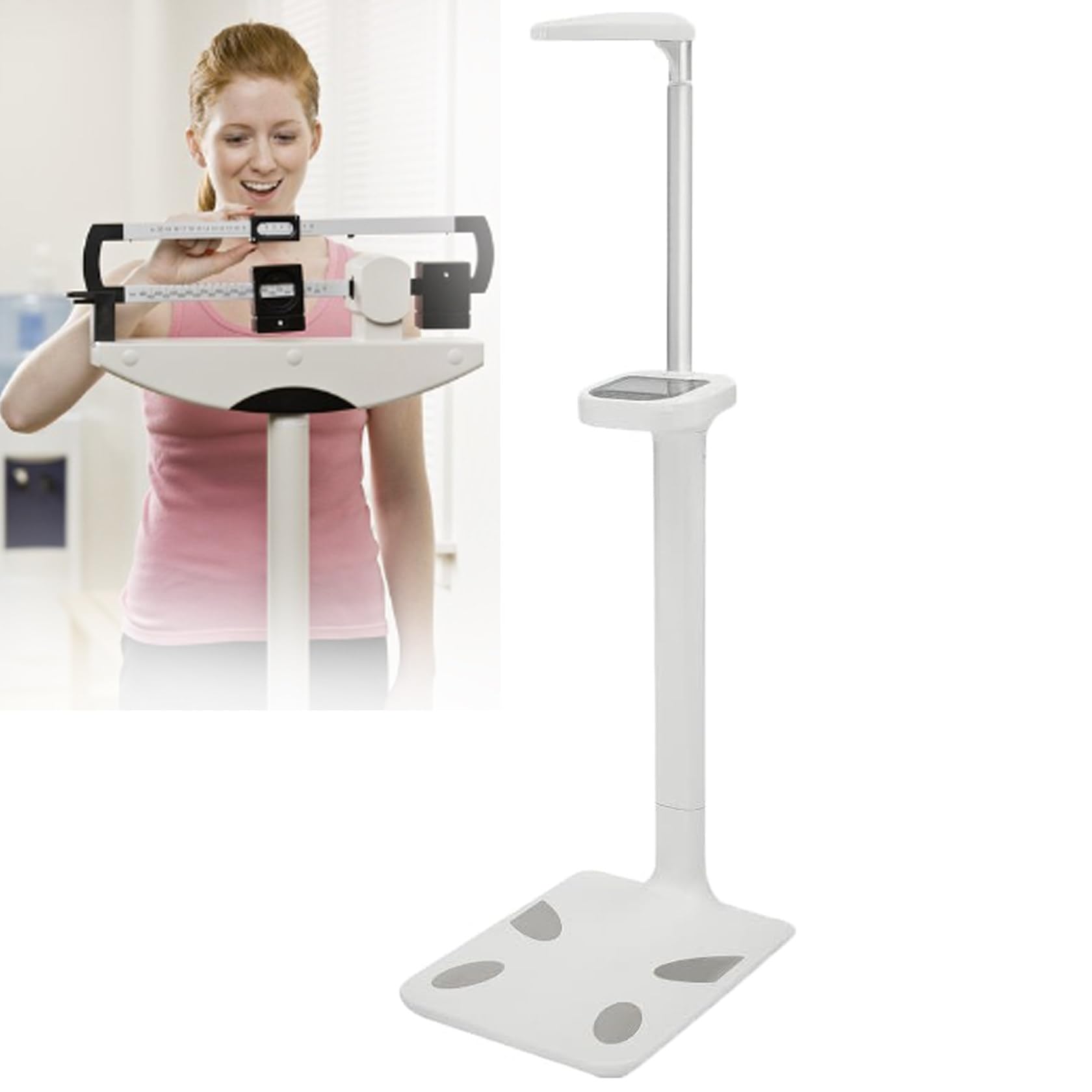 BáScula Digital Profesional Para MéDicos, Peso Corporal, BáScula Para Consultorio MéDico, BáScula Para MéDico Inteligente, Capacidad De 440 Lb, Rango De Altura De 0 A 6,4 Pies