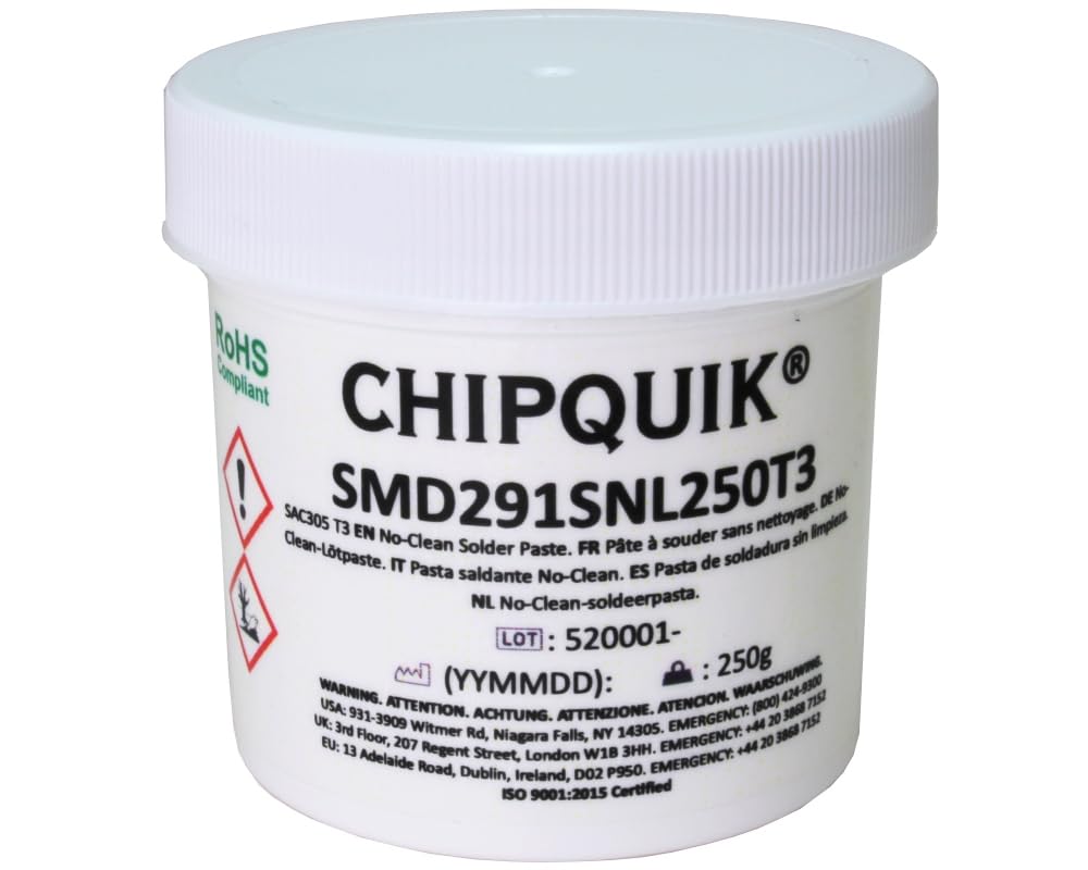 Chip Quik SMD291SNL250T3 Solder Paste in jar 250g (T3) SAC305 no clean
