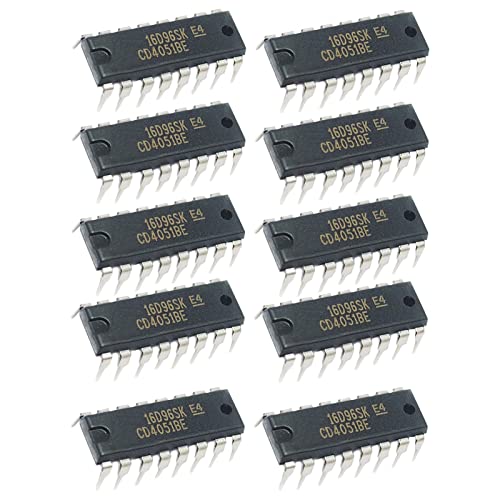 Jadeshay IC Chipset,10piezas Componentes Electrónicos CD4051BE Serie Kit de Surtido de Chips Alta Precisión Bajo Consumo para Circuitos Integrados