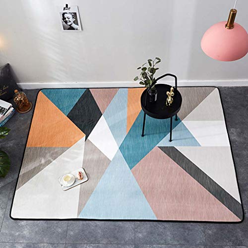 Tapis de salon géométrique anti-glisse pour protéger le sol sous la table basse - 2