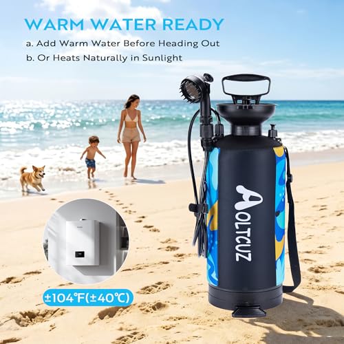 Ducha portátil 8L, 45 PSI, con cepillo para mascotas y cabezal de spray encendido/apagado miniatura 6